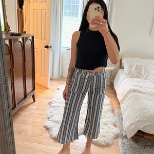 7 FOR ALL MANKIND striped high rise cropped jeans sz 27